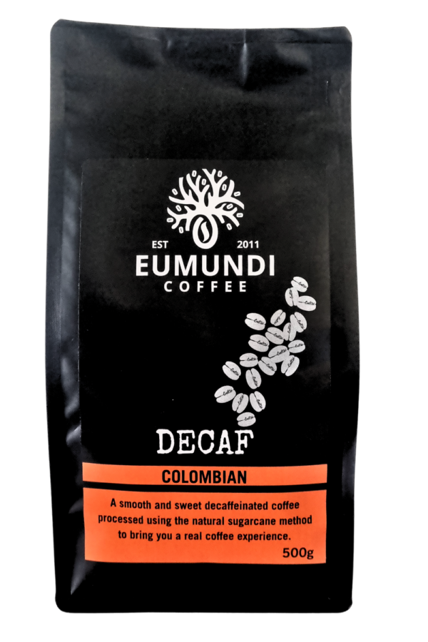 Eumundi Coffee Decaf Coffee bag no background